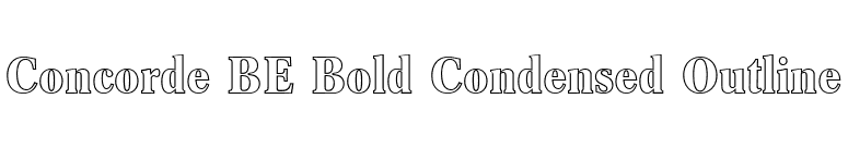 Concorde BE Bold Condensed Outline font preview