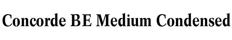 Concorde BE Medium Condensed font preview