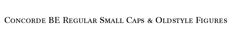 Concorde BE Regular Small Caps & Oldstyle Figures font preview