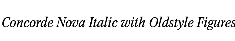 Concorde Nova Italic with Oldstyle Figures font preview