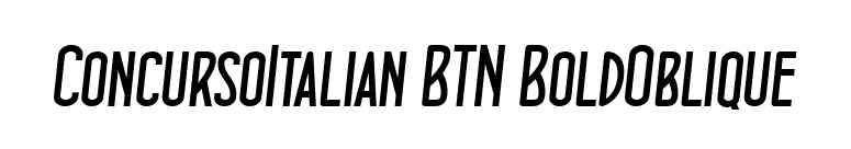 ConcursoItalian BTN BoldOblique font preview