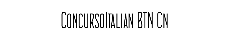 ConcursoItalian BTN Cn font preview