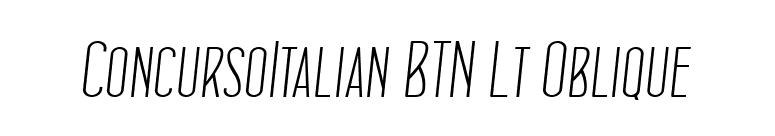 ConcursoItalian BTN Lt Oblique font preview