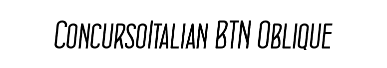 ConcursoItalian BTN Oblique font preview