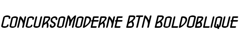 ConcursoModerne BTN BoldOblique font preview