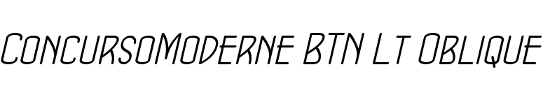 ConcursoModerne BTN Lt Oblique font preview
