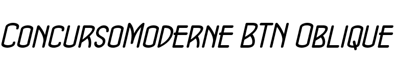 ConcursoModerne BTN Oblique font preview