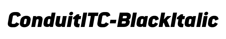 ConduitITC-BlackItalic font preview