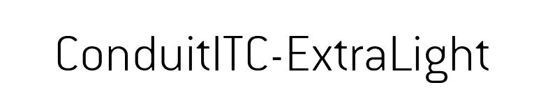 ConduitITC-ExtraLight font preview