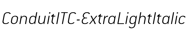 ConduitITC-ExtraLightItalic font preview