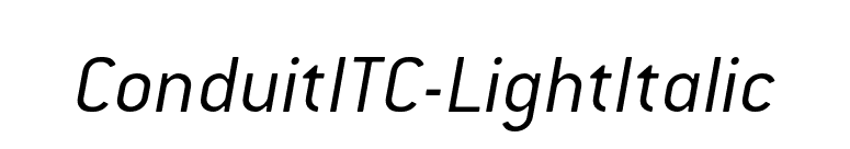 ConduitITC-LightItalic font preview