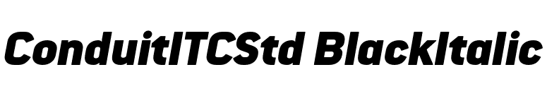 ConduitITCStd BlackItalic font preview