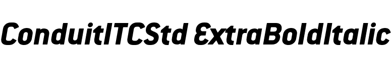 ConduitITCStd ExtraBoldItalic font preview