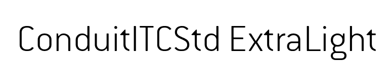 ConduitITCStd ExtraLight font preview
