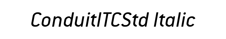 ConduitITCStd Italic font preview