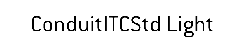 ConduitITCStd Light font preview