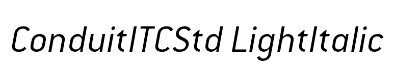 ConduitITCStd LightItalic font preview
