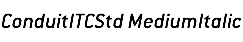 ConduitITCStd MediumItalic font preview