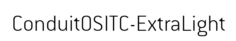 ConduitOSITC-ExtraLight font preview