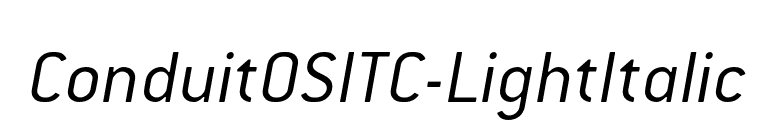 ConduitOSITC-LightItalic font preview