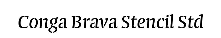 Conga Brava Stencil Std font preview