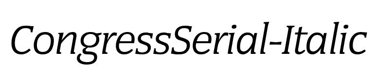 CongressSerial-Italic font preview