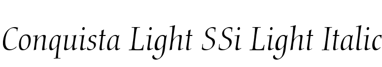 Conquista Light SSi Light Italic font preview