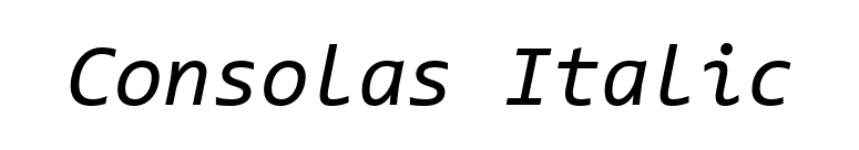 Consolas Italic font preview