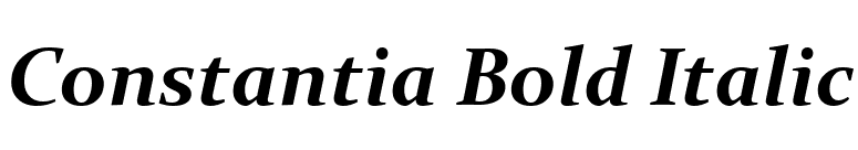 Constantia Bold Italic font preview