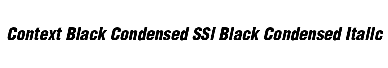 Context Black Condensed SSi Black Condensed Italic font preview