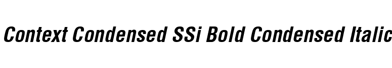 Context Condensed SSi Bold Condensed Italic font preview