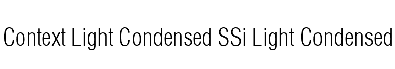 Context Light Condensed SSi Light Condensed font preview