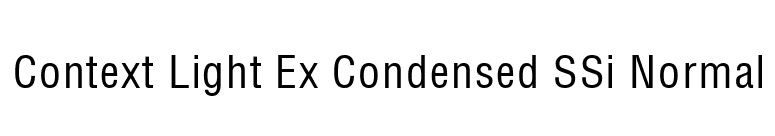 Context Light Ex Condensed SSi Normal font preview