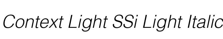 Context Light SSi Light Italic font preview