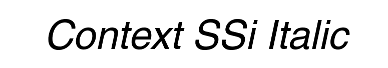 Context SSi Italic font preview