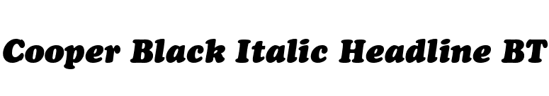 Cooper Black Italic Headline BT font preview