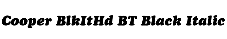 Cooper BlkItHd BT Black Italic font preview