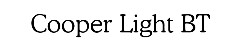 Cooper Light BT font preview
