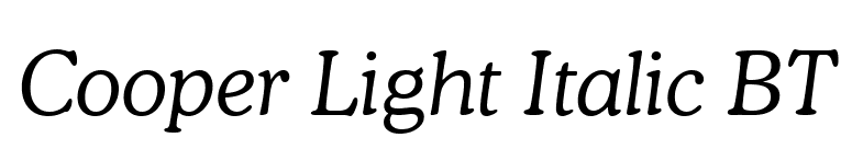Cooper Light Italic BT font preview