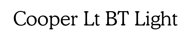 Cooper Lt BT Light font preview