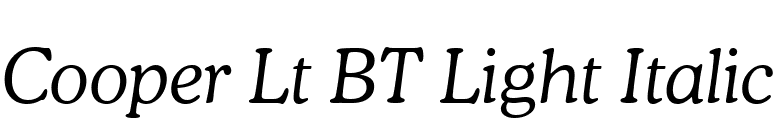 Cooper Lt BT Light Italic font preview