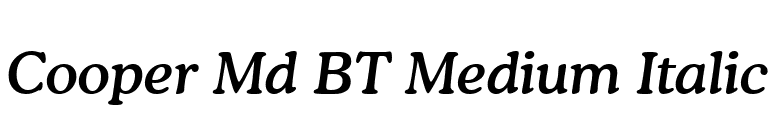 Cooper Md BT Medium Italic font preview