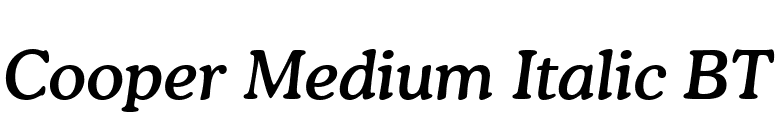 Cooper Medium Italic BT font preview