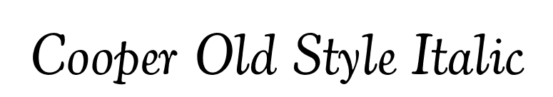 Cooper Old Style Italic font preview