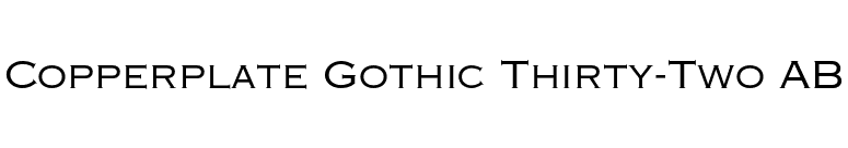 Copperplate Gothic Thirty-Two AB font preview