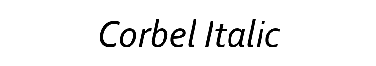 Corbel Italic font preview