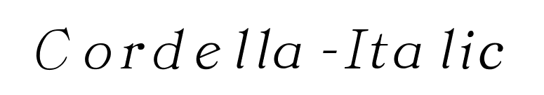 Cordella-Italic font preview