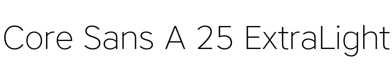 Core Sans A 25 ExtraLight font preview