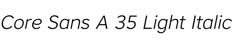 Core Sans A 35 Light Italic font preview