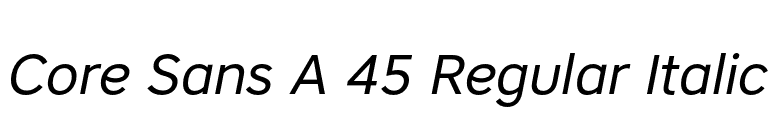 Core Sans A 45 Regular Italic font preview